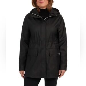 Hunter ladies rubberized water resistant rain coat rain jacket black size XL new